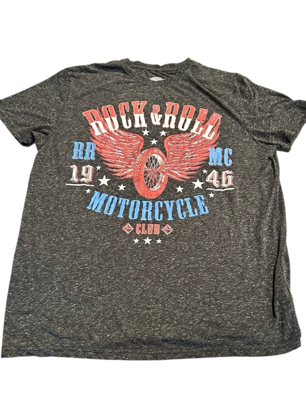 Rock & Roll Cowboy Men’s Grey Motorcycle Short Sleeve T-Shirt Size XXL